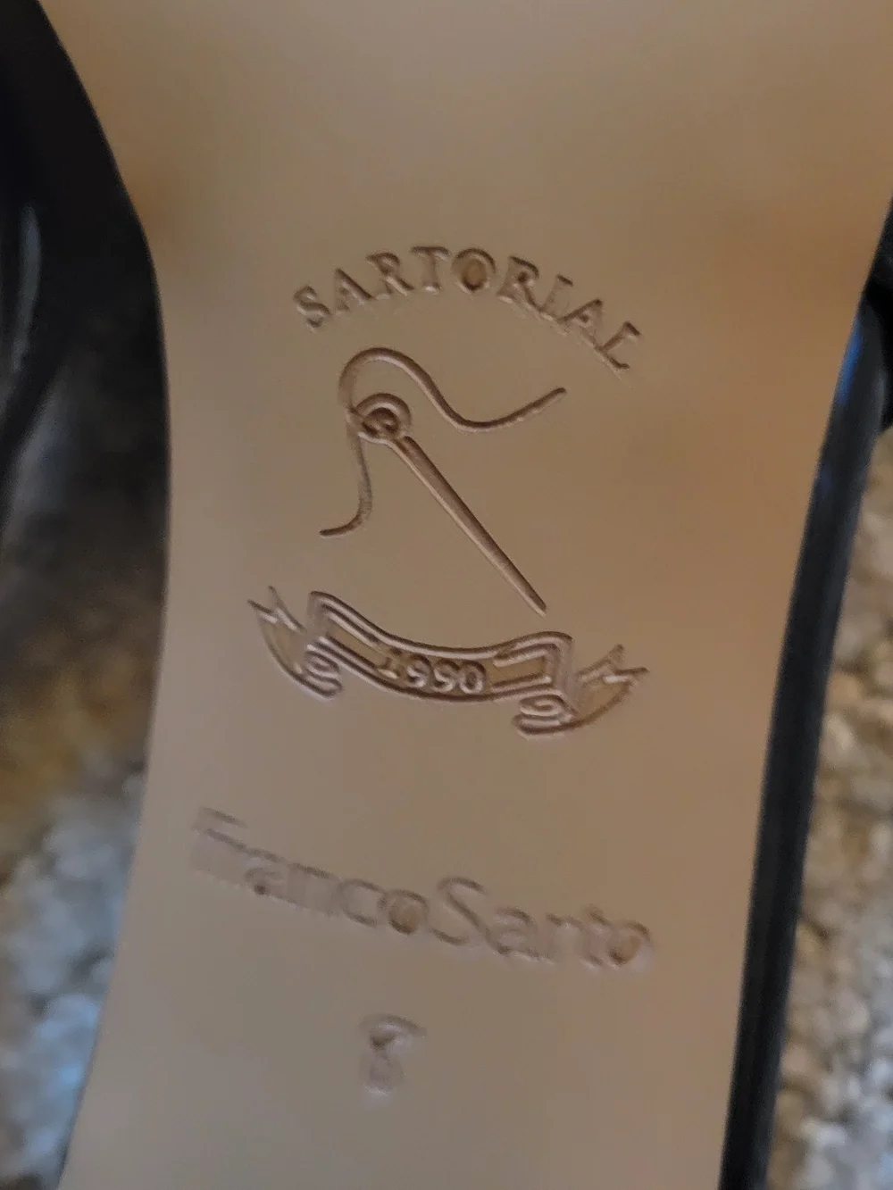 Franco Sarto Black Patent Pointed-Toe Slingback Kitten Heels - Picture 4 of 6